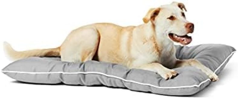 Amazon Basics Outdoor Water Repellent Pet Pillow Bed, Grey, Large