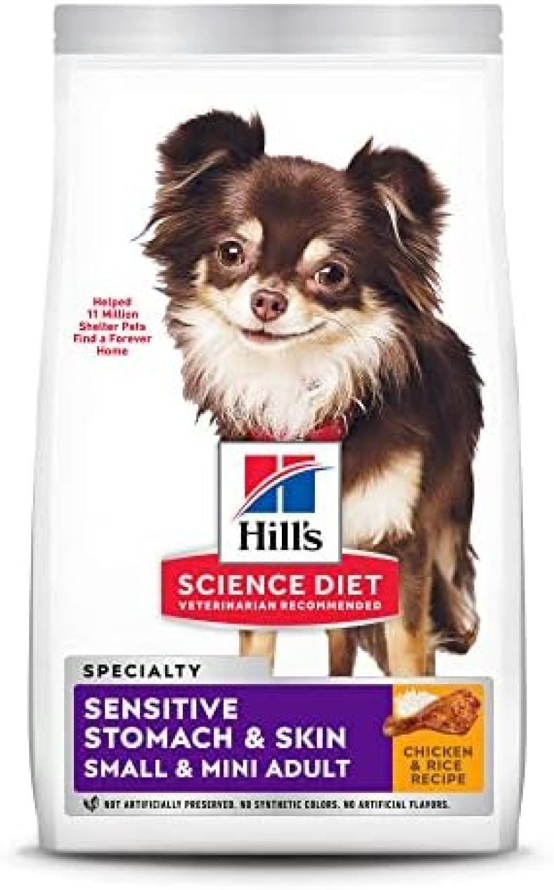 Hill’s Science Diet Dry Dog Food, Adult, Small & Mini Breeds, Sensitive Stomach & Skin, Chicken Recipe, 4 lb. Bag