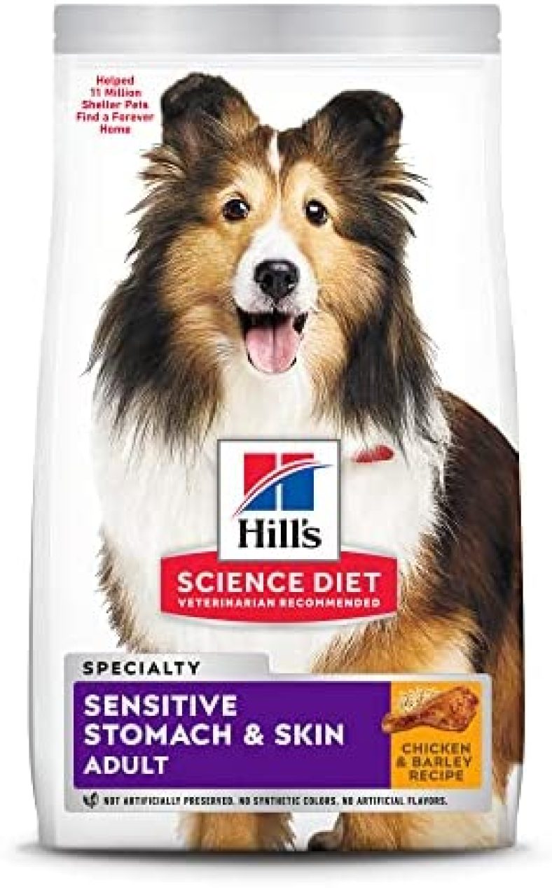 Hill’s Science Diet Dry Dog Food, Adult, Sensitive Stomach & Skin, Chicken & Barley Recipe, 4 lb. Bag